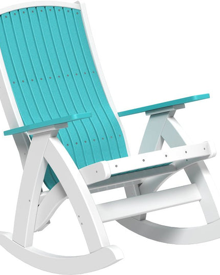 LuxCraft Comfort Rocker Aruba Blue & White