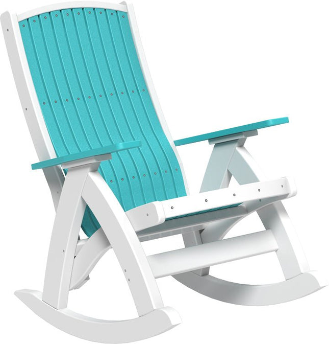 LuxCraft Comfort Rocker Aruba Blue & White