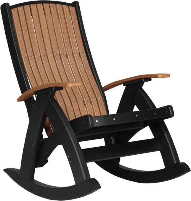 LuxCraft Comfort Rocker Antique Mahogany & Black