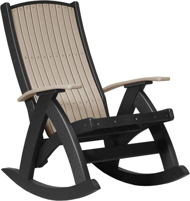LuxCraft Comfort Rocker Weatherwood & Black