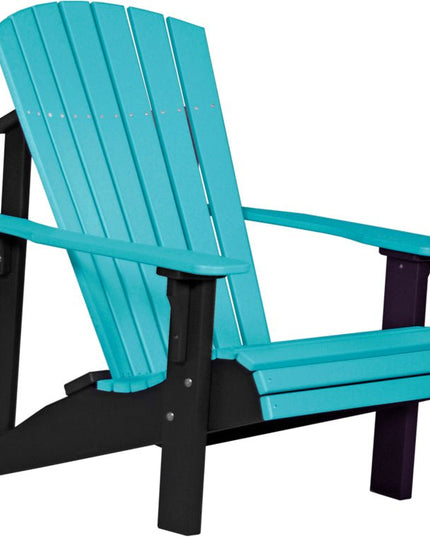 LuxCraft Poly Deluxe Adirondack Chair Aruba Blue & Black