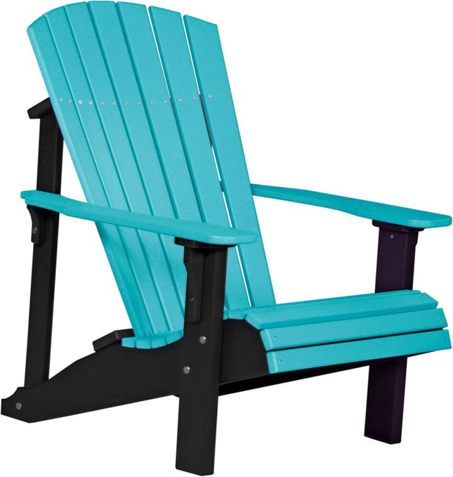 LuxCraft Poly Deluxe Adirondack Chair Aruba Blue & Black