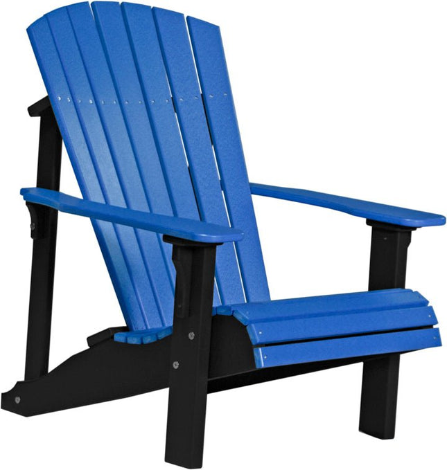LuxCraft Poly Deluxe Adirondack Chair Blue & Black