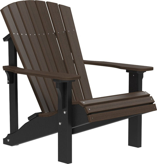 LuxCraft Poly Deluxe Adirondack Chair Brazxilian Walnut & Black