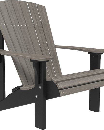LuxCraft Poly Deluxe Adirondack Chair Coastal Gray & Black