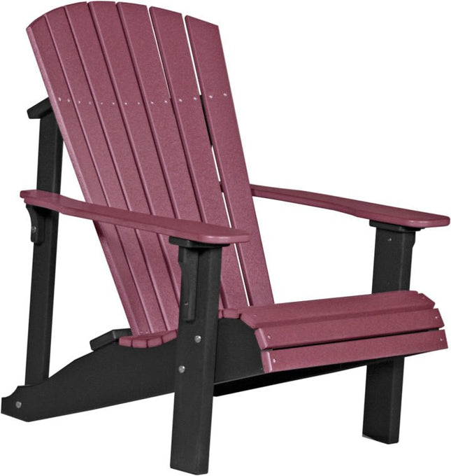 LuxCraft Poly Deluxe Adirondack Chair Cherrywood & Black