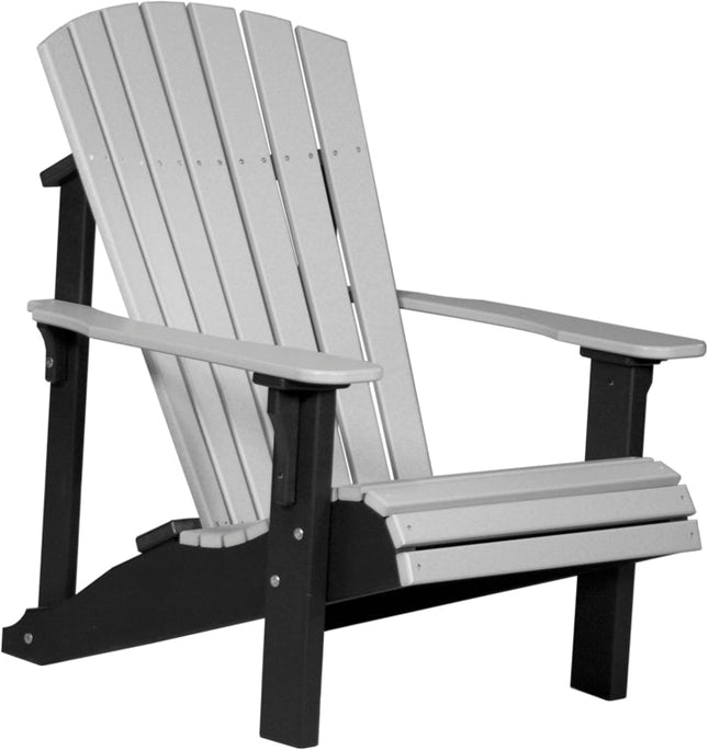 LuxCraft Poly Deluxe Adirondack Chair Dove Gray & Black