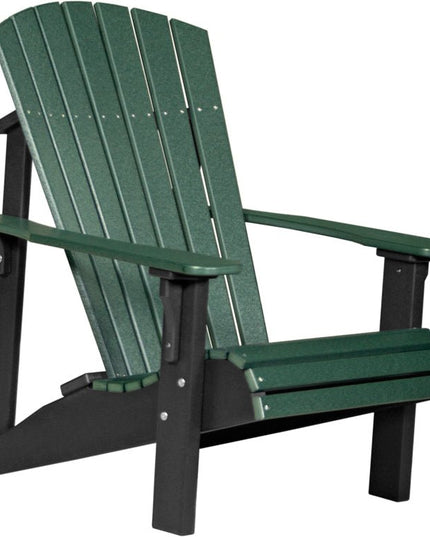 LuxCraft Poly Deluxe Adirondack Chair Green & Black