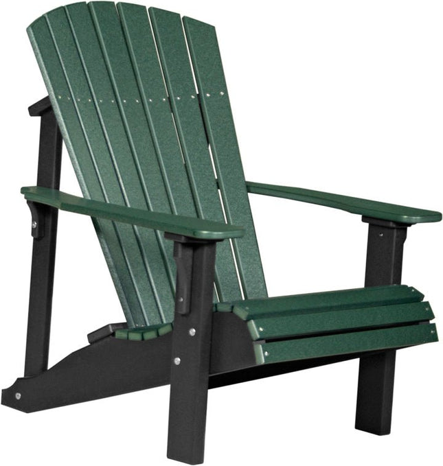 LuxCraft Poly Deluxe Adirondack Chair Green & Black