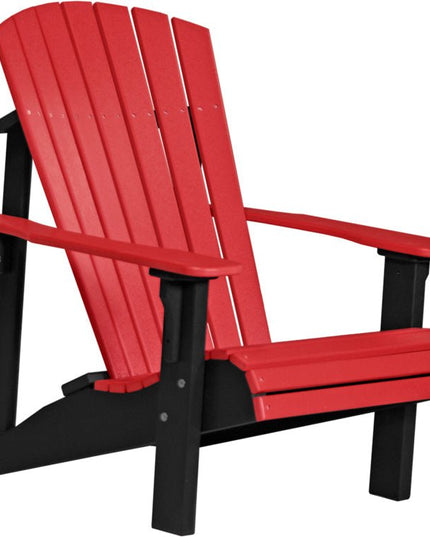 LuxCraft Poly Deluxe Adirondack Chair Red & Black