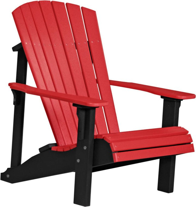 LuxCraft Poly Deluxe Adirondack Chair Red & Black