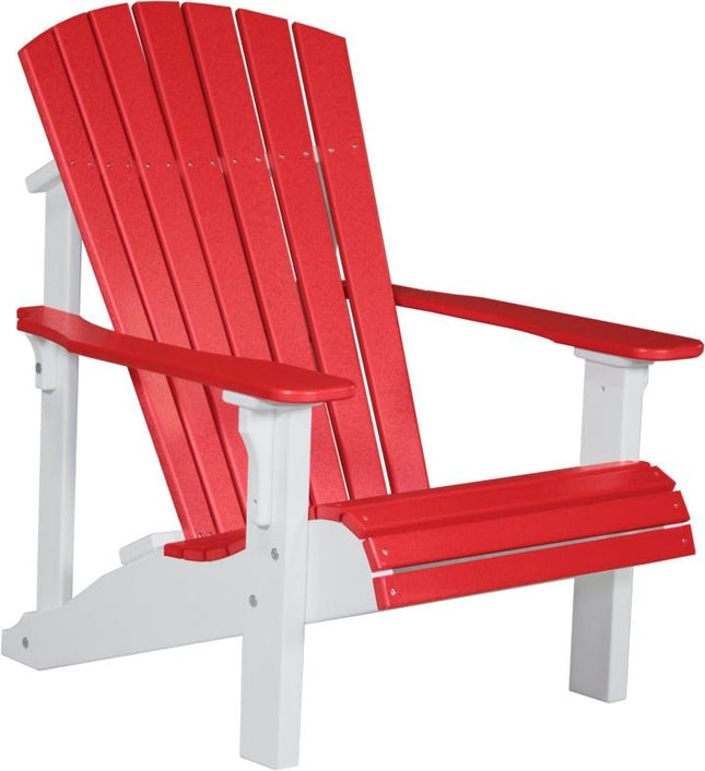 LuxCraft Poly Deluxe Adirondack Chair Red & White