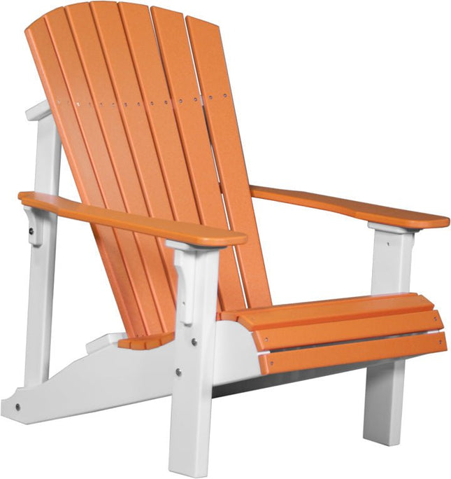 LuxCraft Poly Deluxe Adirondack Chair Tangerine & White