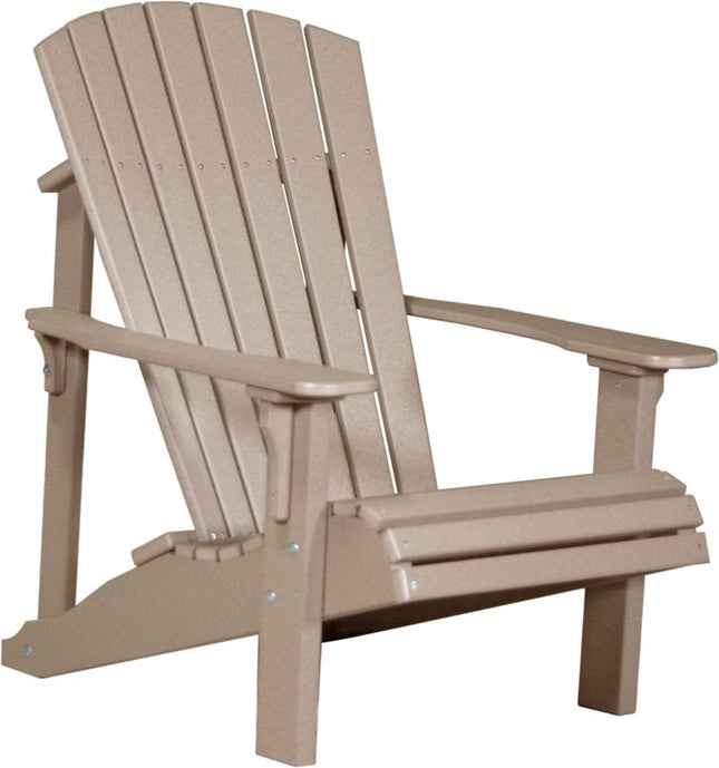 LuxCraft Poly Deluxe Adirondack Chair Weatherwood