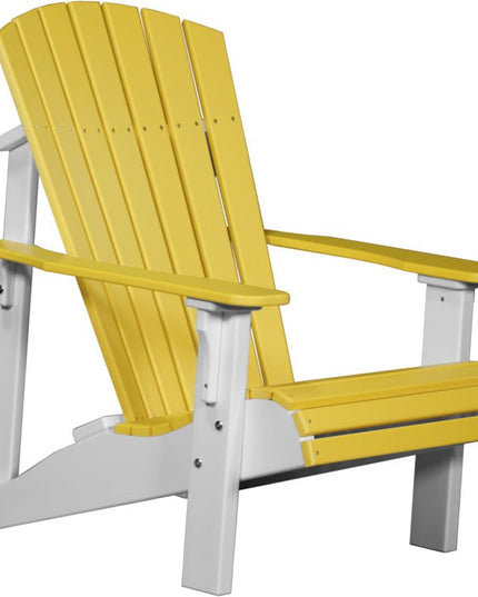 LuxCraft Poly Deluxe Adirondack Chair Yellow & White