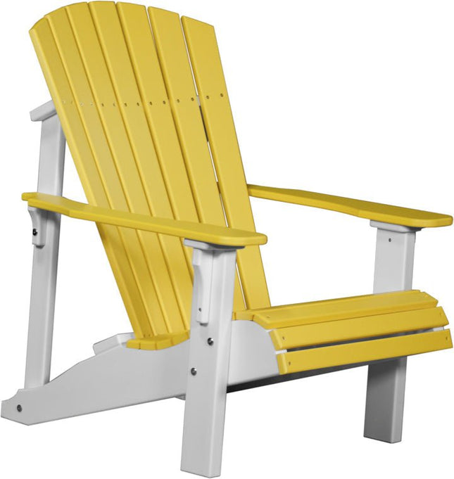 LuxCraft Poly Deluxe Adirondack Chair Yellow & White