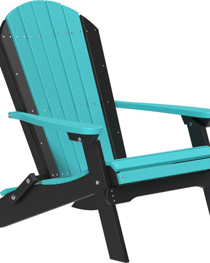 LuxCraft Folding Adirondack Chair Aruba Blue & Black