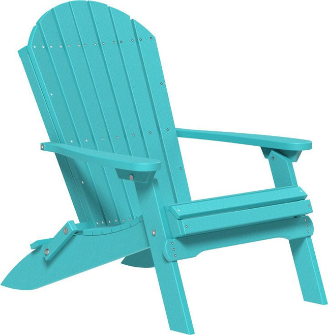 LuxCraft Folding Adirondack Chair Aruba Blue