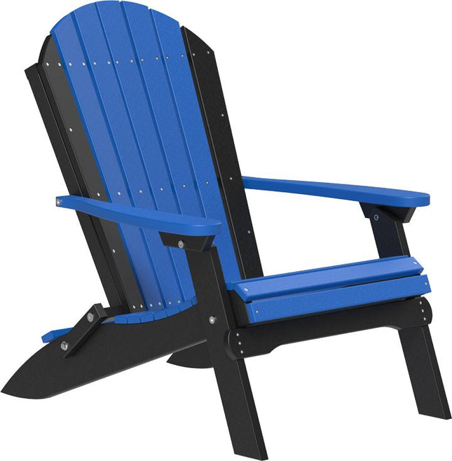 LuxCraft Folding Adirondack Chair Blue & Black