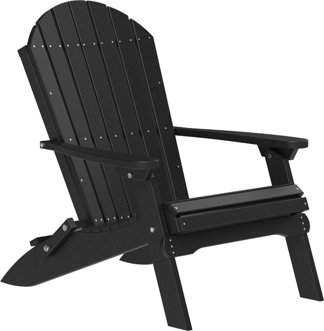 LuxCraft Folding Adirondack Chair Black