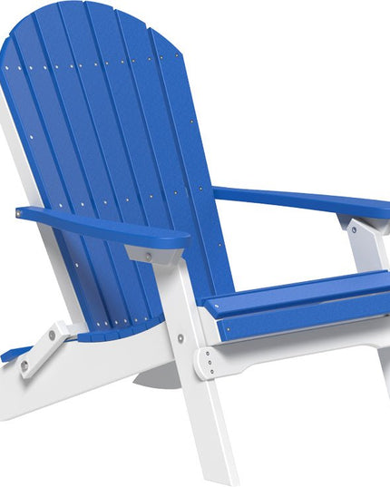 LuxCraft Folding Adirondack Chair Blue & White