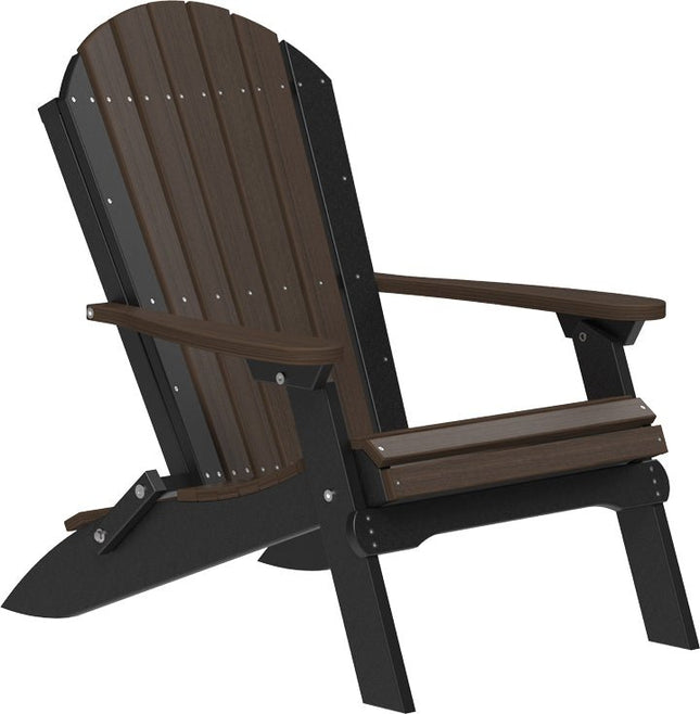 LuxCraft Folding Adirondack Chair Brazilian Walnut & Black