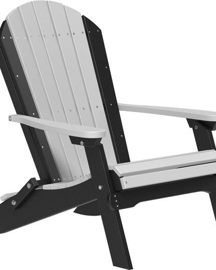 LuxCraft Folding Adirondack Chair Dove Gray & Black