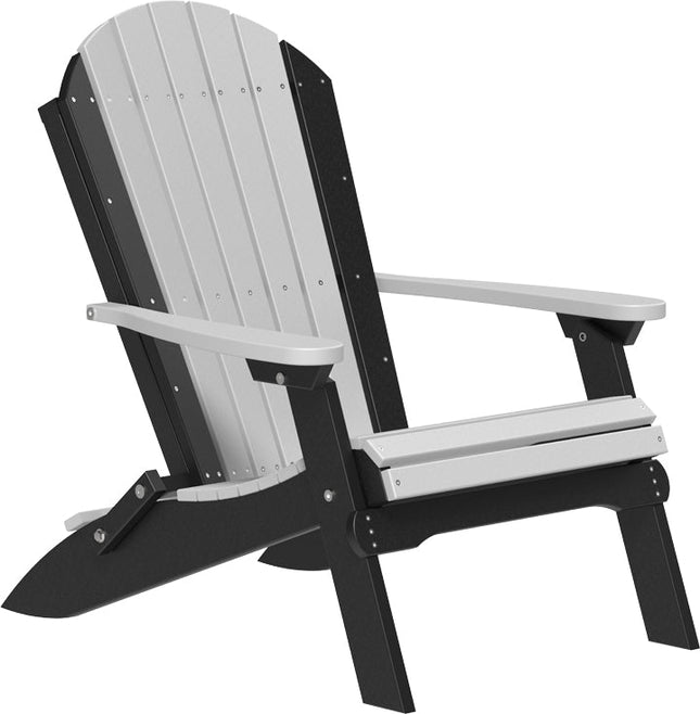 LuxCraft Folding Adirondack Chair Dove Gray & Black