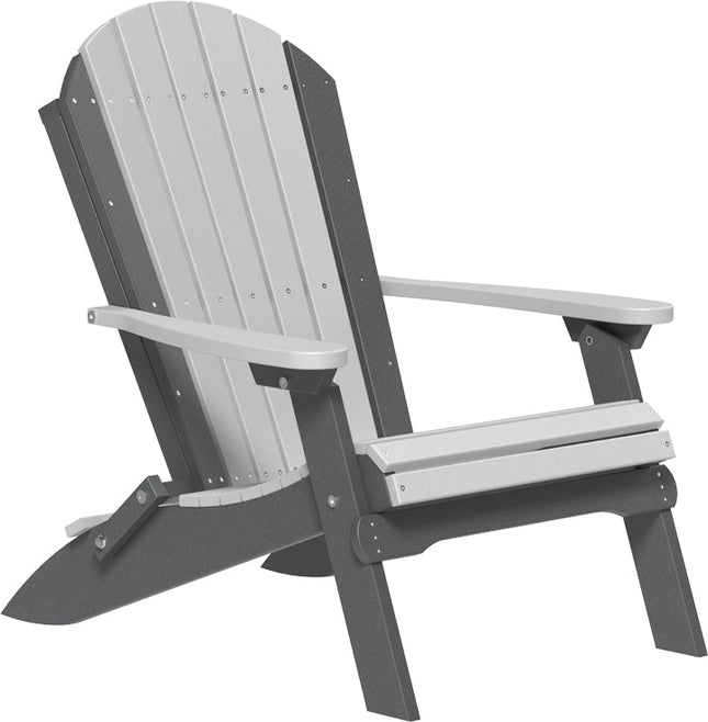 LuxCraft Folding Adirondack Chair Dove Gray & Slate