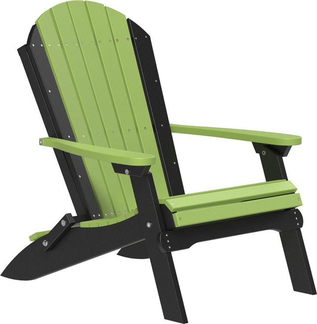 LuxCraft Folding Adirondack Chair Lime Green & Black