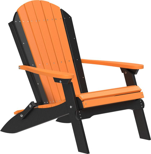 LuxCraft Folding Adirondack Chair Tangerine & Black