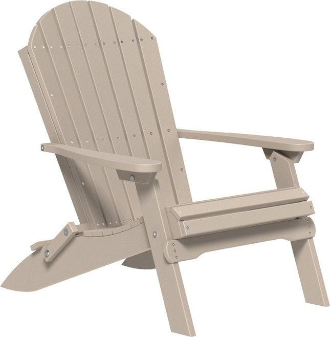 LuxCraft Folding Adirondack Chair Weatherwood