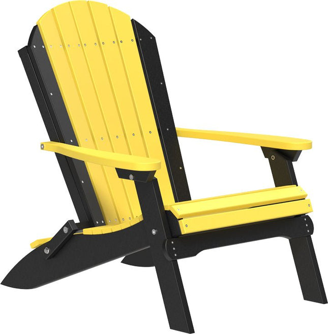LuxCraft Folding Adirondack Chair Yellow & Black)