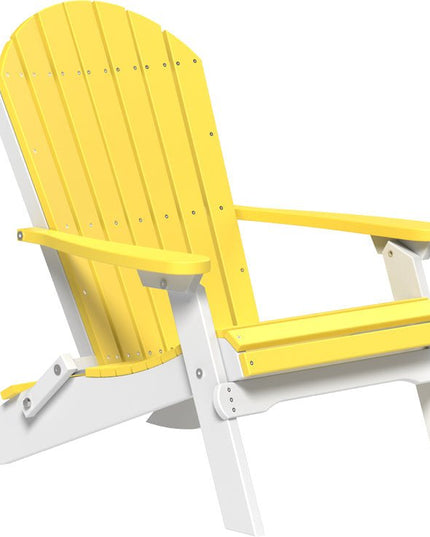 LuxCraft Folding Adirondack Chair Yellow & White