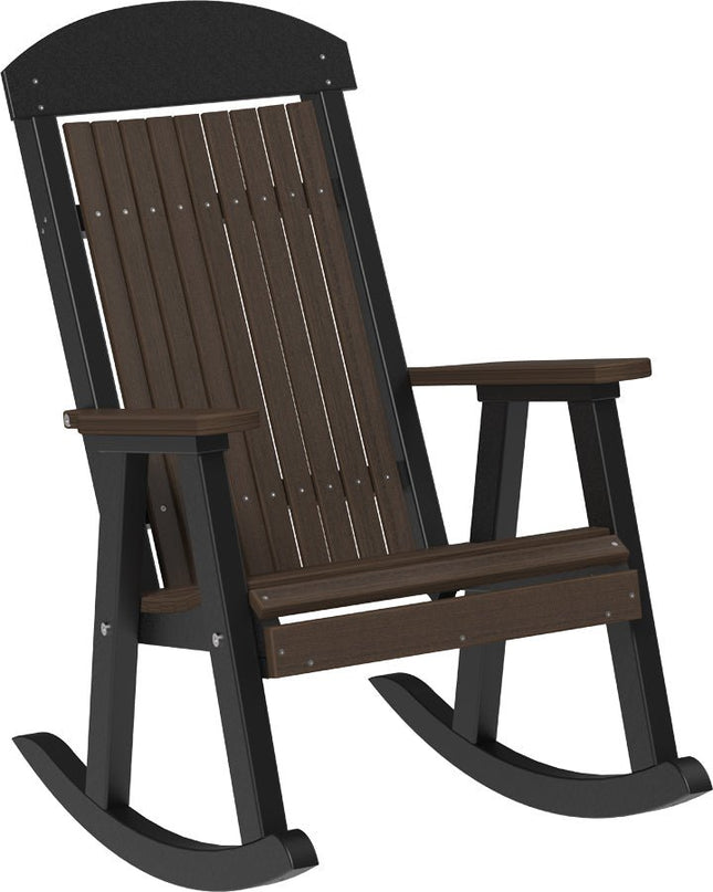 LuxCraft Porch Rocker Brazilian Walnut & Black