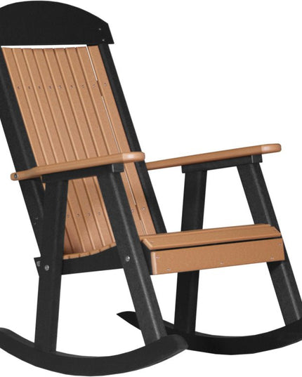 LuxCraft Porch Rocker Cedar & Black