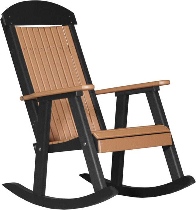 LuxCraft Porch Rocker Cedar & Black