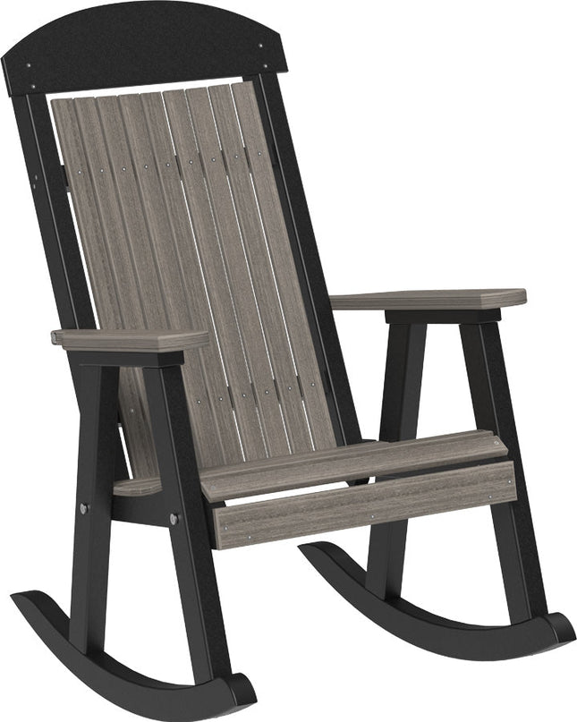 LuxCraft Porch Rocker Coastal Gray & Black
