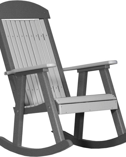LuxCraft Porch Rocker Dove Gray & Slate
