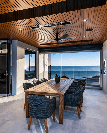 Platinum Black Electric in modern home with wine cabinet