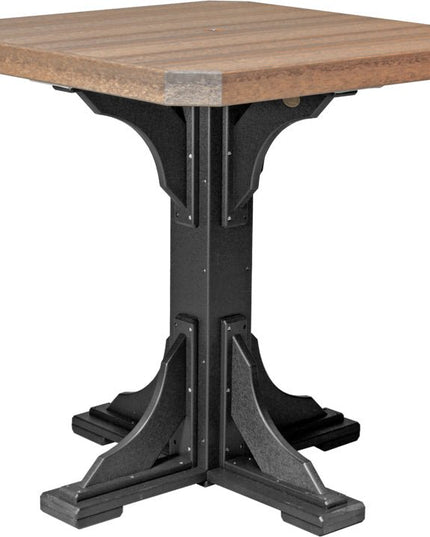 Poly 41" Square Table (Antique Mahogany & Black) Bar Height