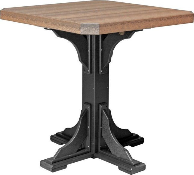 Poly 41" Square Table (Antique Mahogany & Black) Bar Height