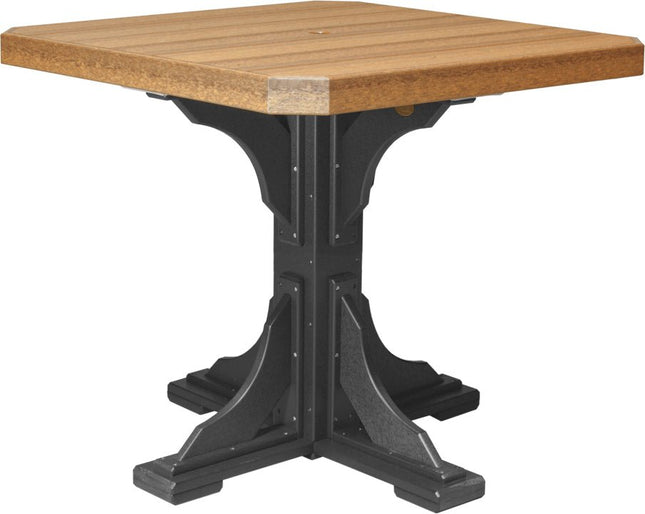 Poly 41" Square Table (Antique Mahogany & Black) Counter Height