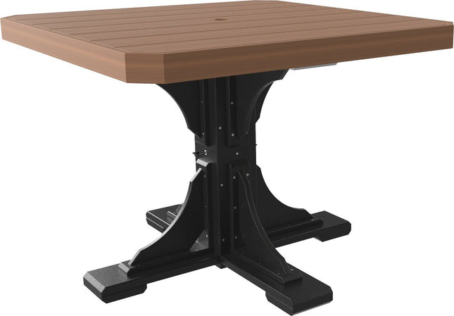 Poly 41" Square Table (Antique Mahogany & Black) Dining Height
