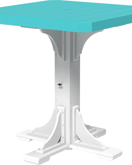 Poly 41" Square Table (Aruba Blue & White) Bar Height