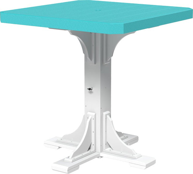 Poly 41" Square Table (Aruba Blue & White) Bar Height