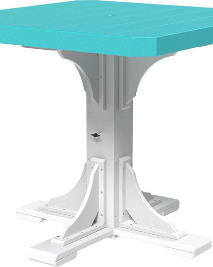 Poly 41" Square Table (Aruba Blue & White) Counter Height
