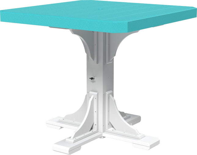 Poly 41" Square Table (Aruba Blue & White) Counter Height