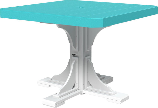 Poly 41" Square Table (Aruba Blue & White) Dining Height