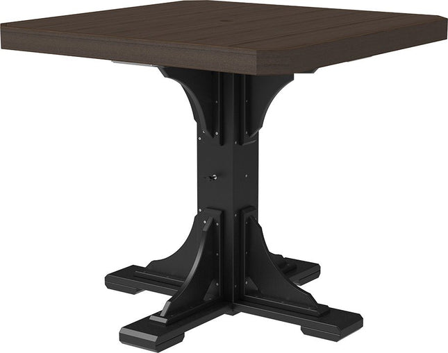 Poly 41" Square Table (Brazilian Walnut & Black) Dining Height